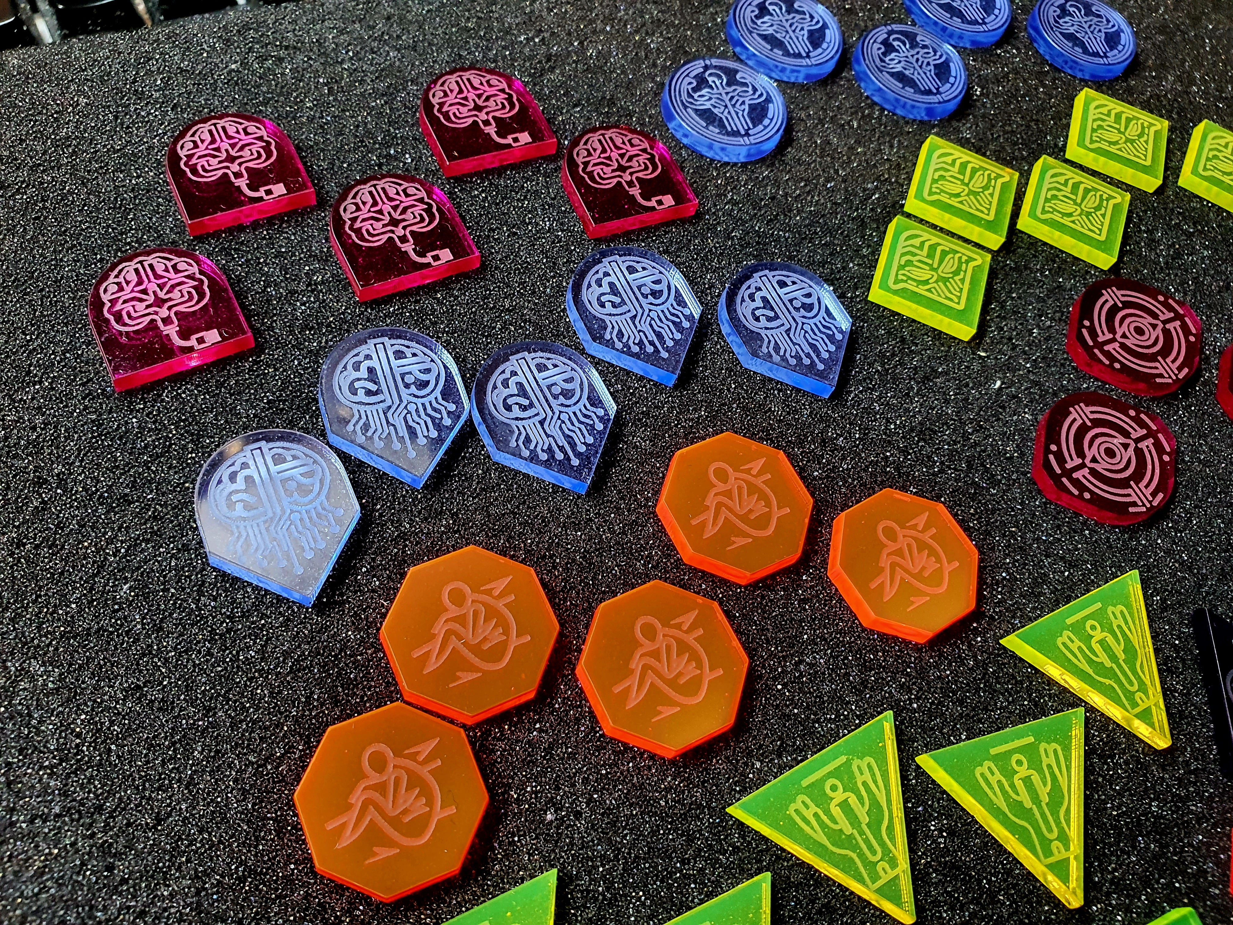 Acrylic Token Set (55) - designed for CodeBlade Laserforge Miniatures