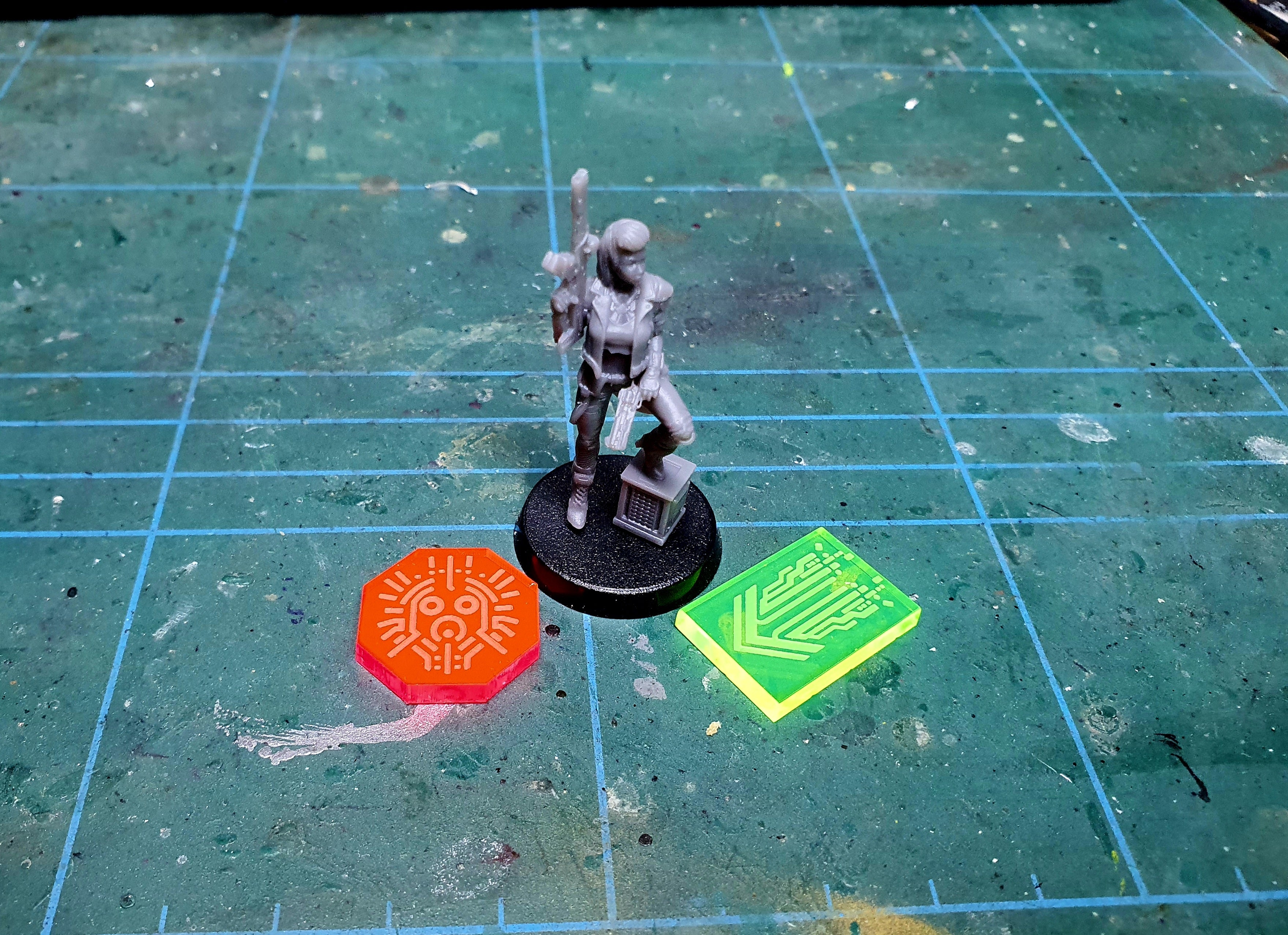 Acrylic Token Set (55) - designed for CodeBlade Laserforge Miniatures