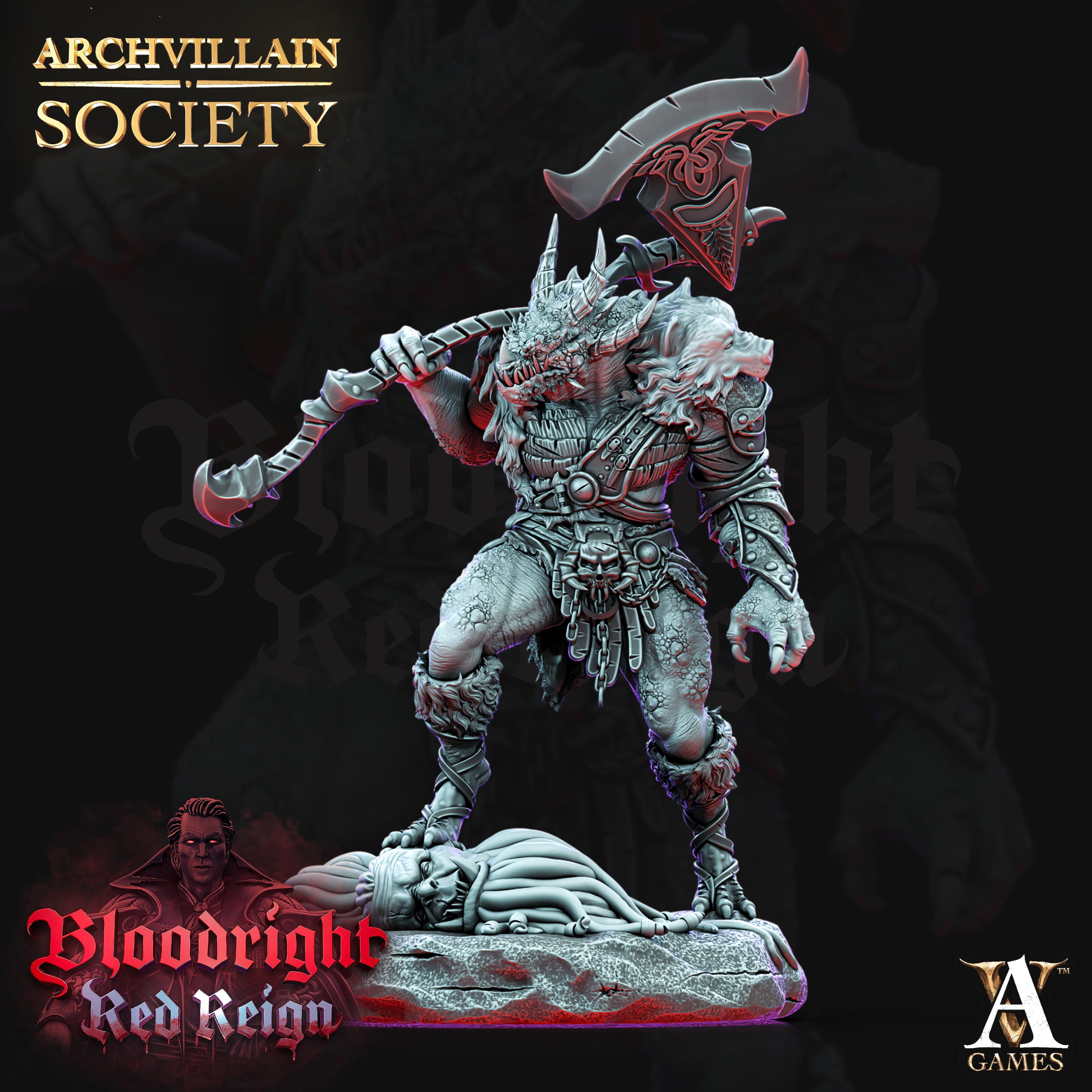 Draqul, Dragonborn Barbarian - Bloodright Vampires Archvillain Games