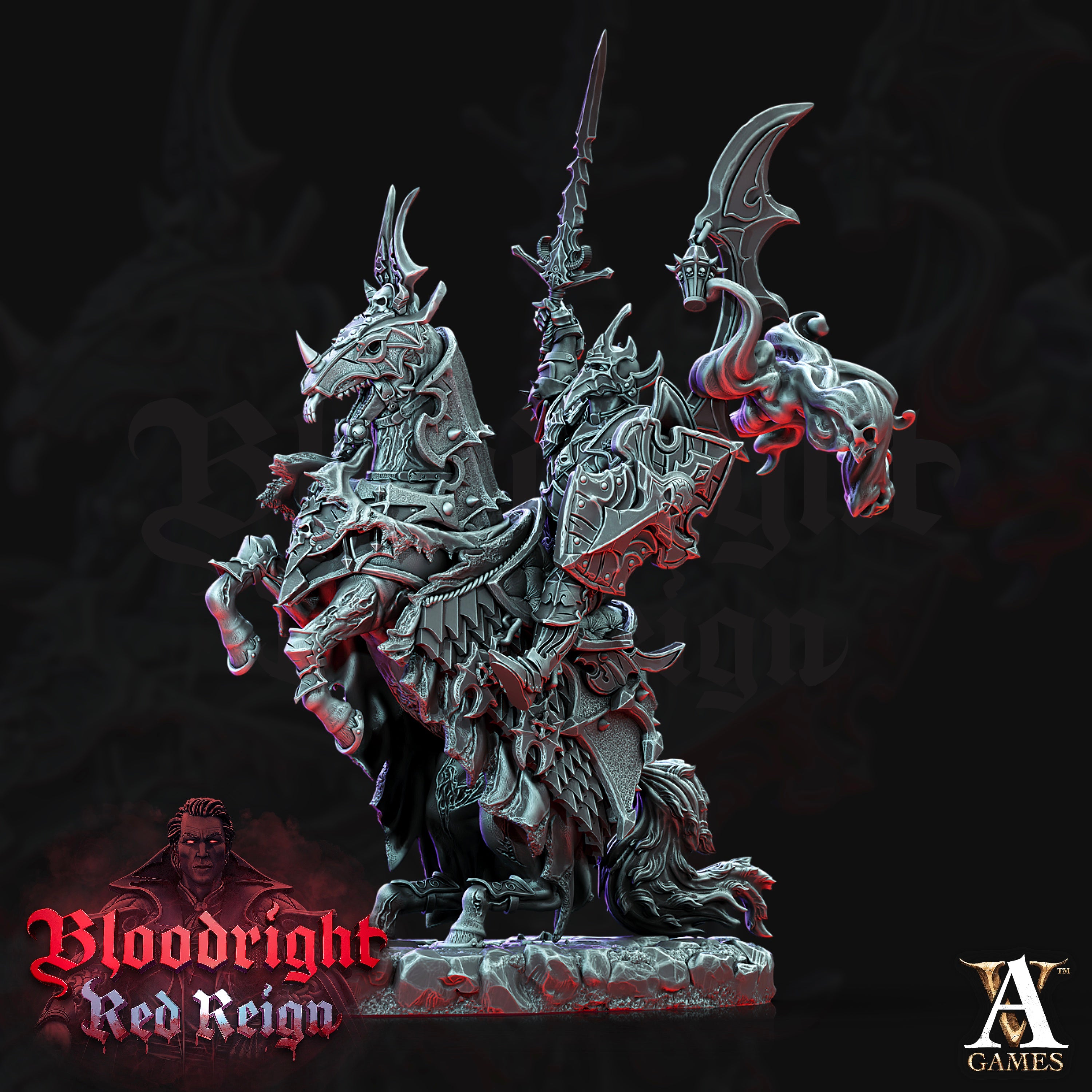 Dread Hussar Unit (4) - Bloodright Vampires Archvillain Games