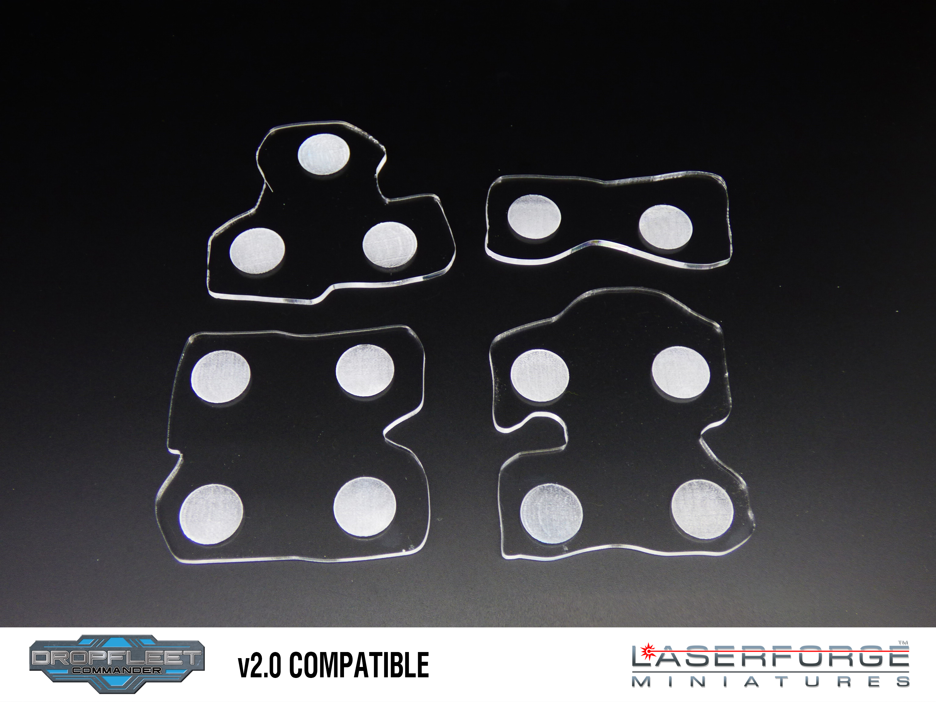 Dropfleet Commander 2.0 - Cluster Pack (Clear overlay) Laserforge Miniatures