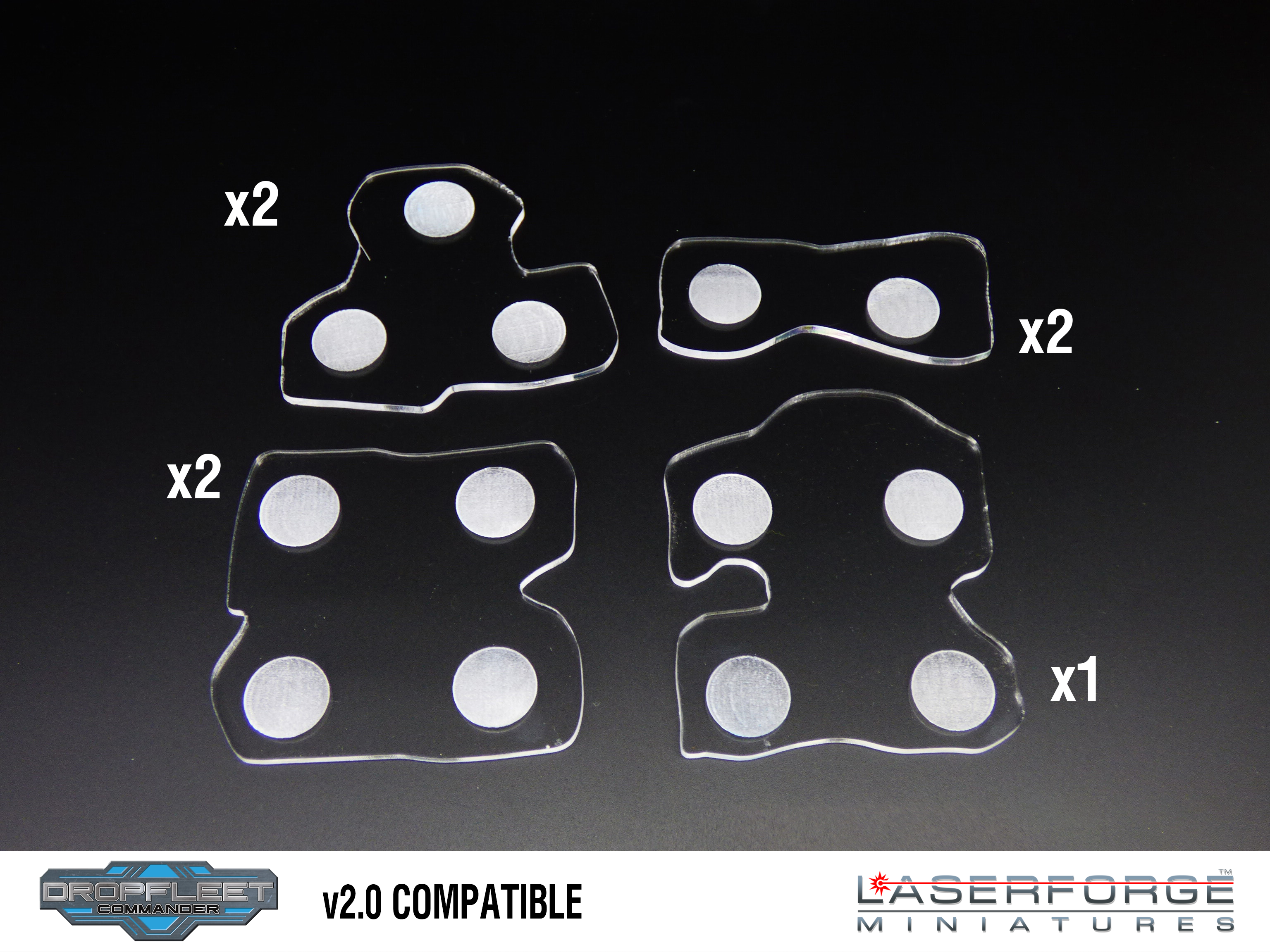 Dropfleet Commander 2.0 - Cluster Pack (Clear overlay) Laserforge Miniatures