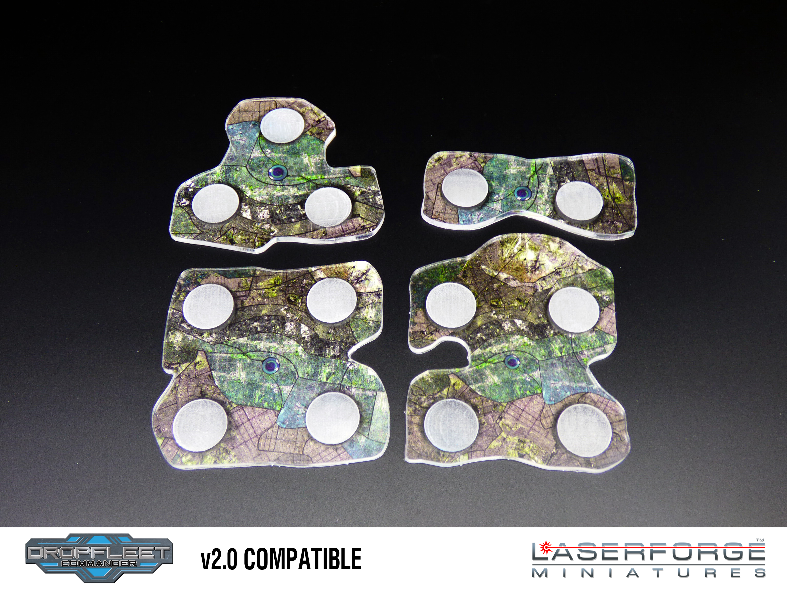 Dropfleet Commander 2.0 - Cluster Pack (Clear overlay) Laserforge Miniatures