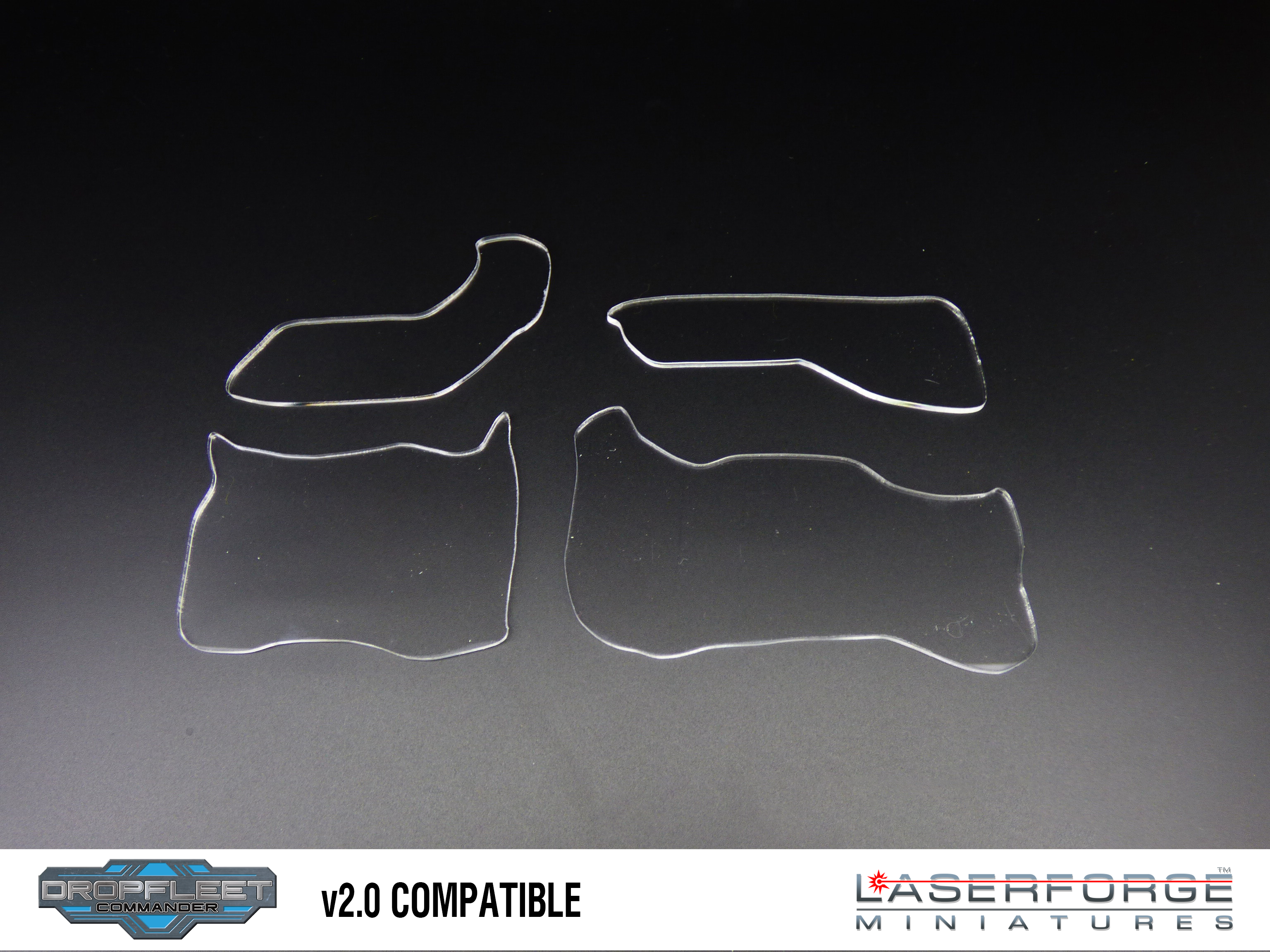 Dropfleet Commander - Debris Template Pack (Clear overlay) Laserforge Miniatures