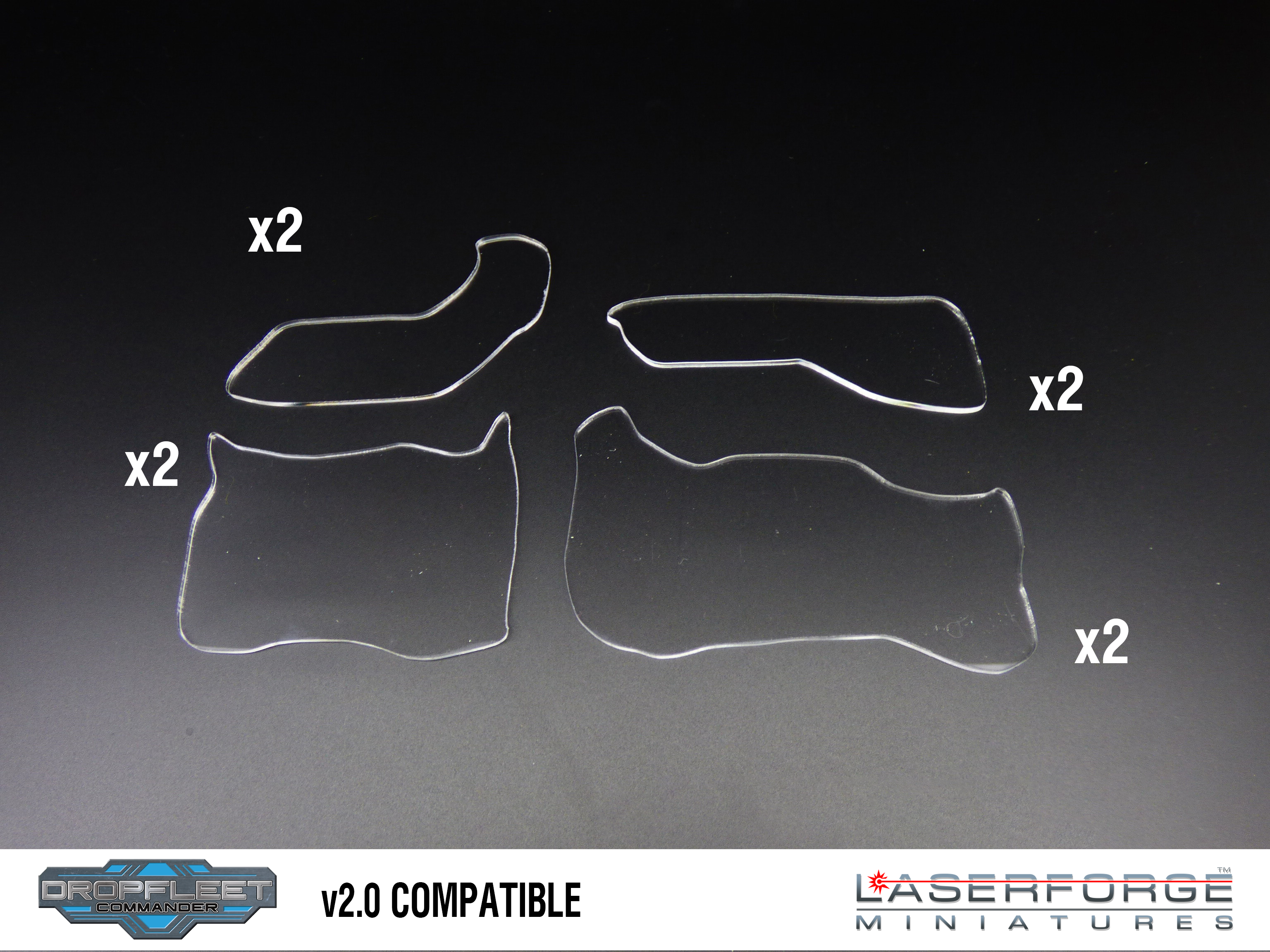 Dropfleet Commander - Debris Template Pack (Clear overlay) Laserforge Miniatures